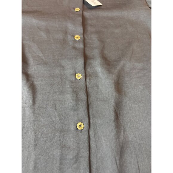 Halston Womens Black Button-Up Blouse L - - Picture 6 of 15